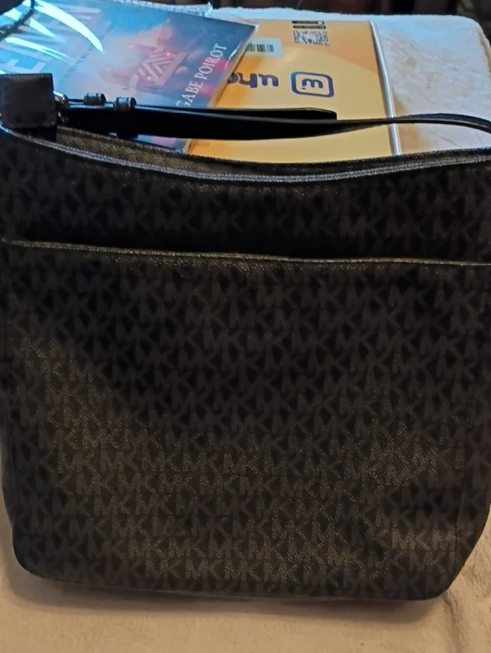 Michael Kors Black MK Logo Crossbody Shoulder Bag